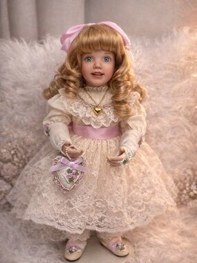 Ashton-Drake Porcelain-Style Doll – Vintage Lace Dress 💕